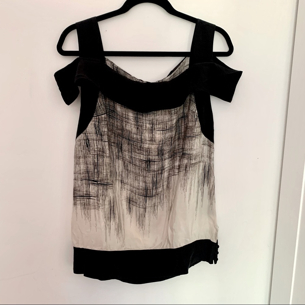 Maeve Cold Shoulder 100% Silk Top